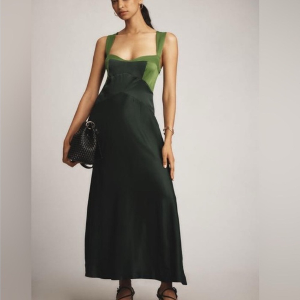 Anthropologie Green Maxi Dress